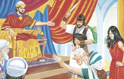 Tudi nad sodobnimi materami visi Salomonov meč. 